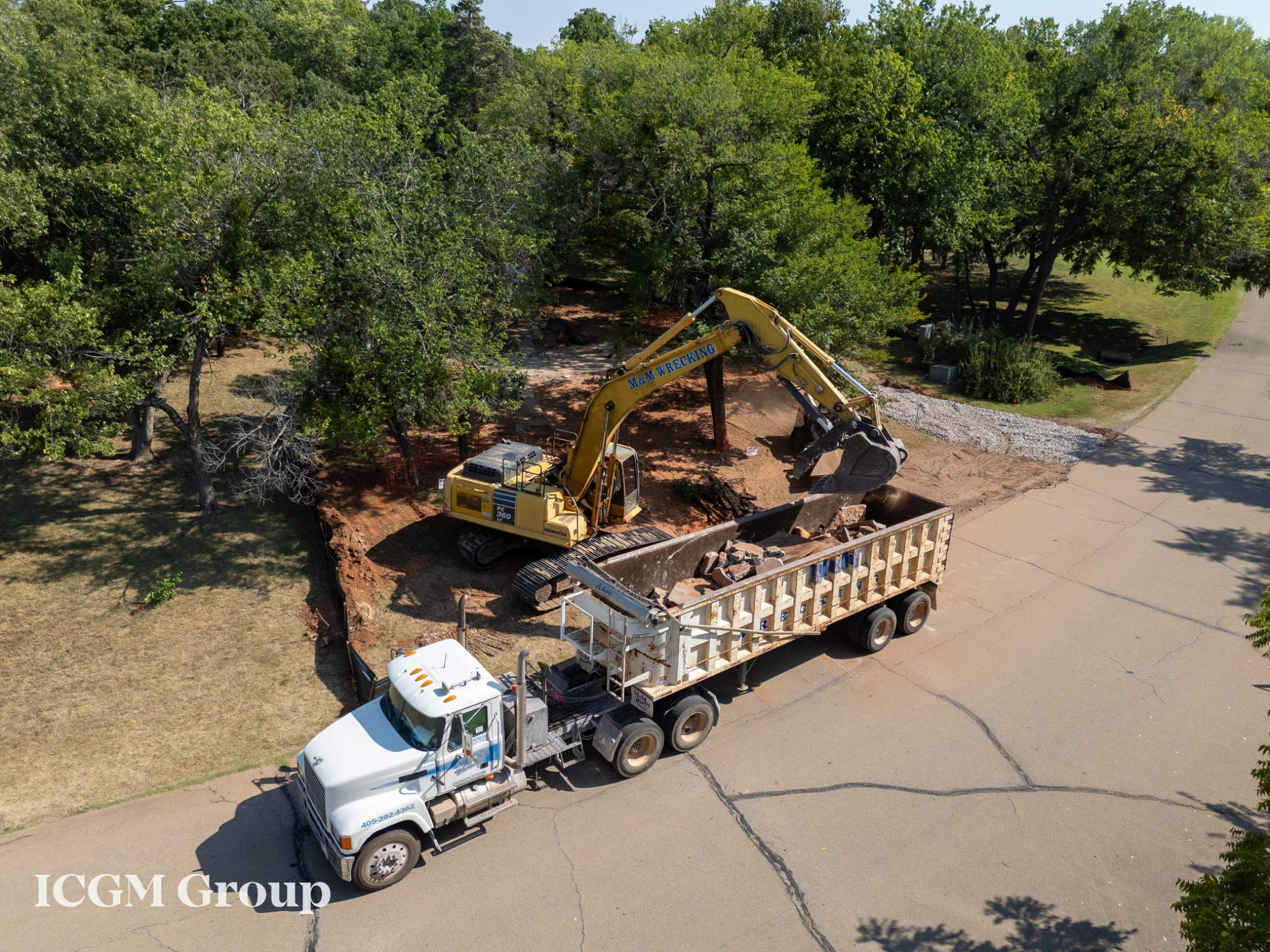 E.C. Hafer Park Restroom Building — Aerial demolition overview