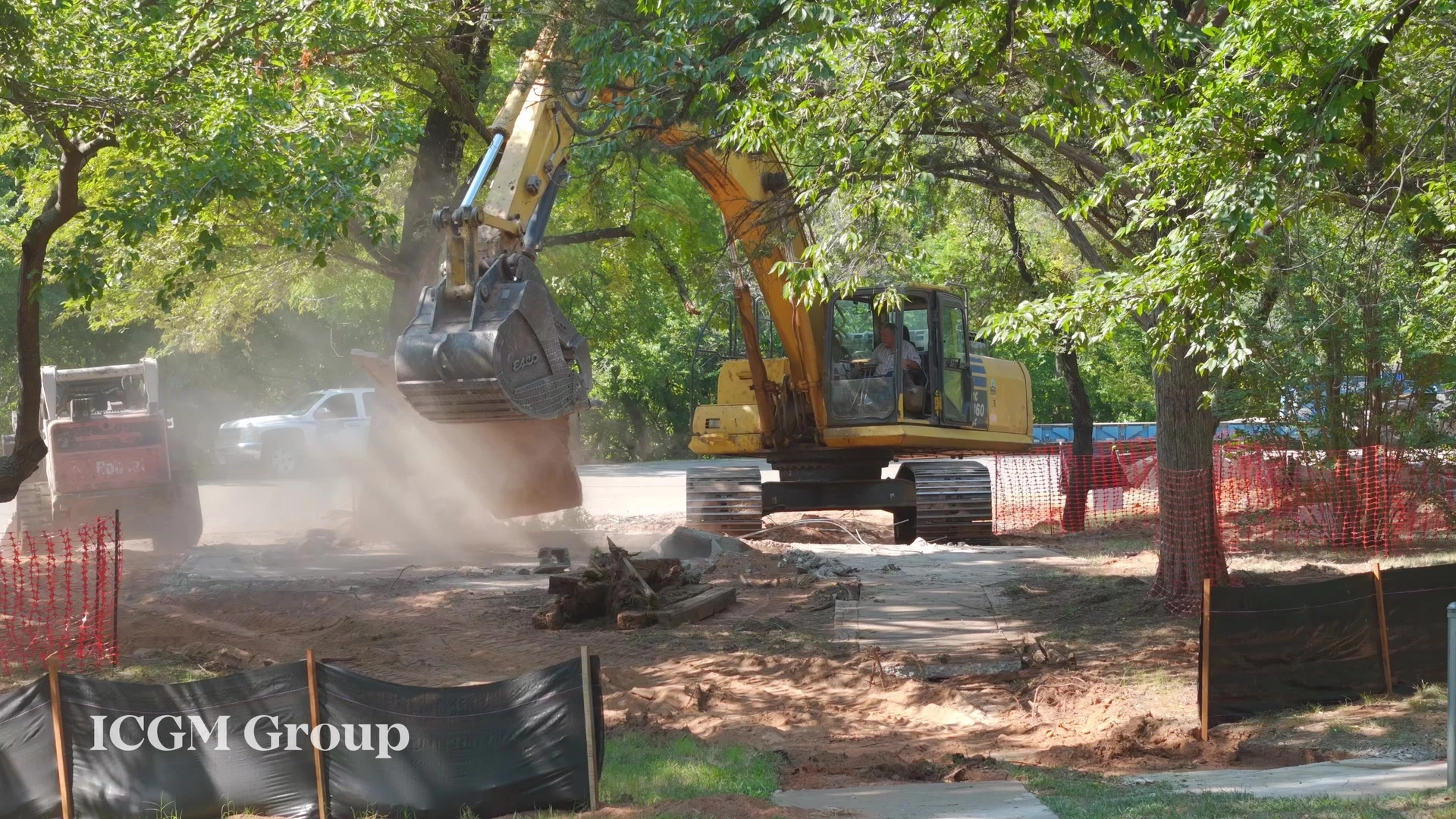 E.C. Hafer Park Restroom Building — Demolition in motion